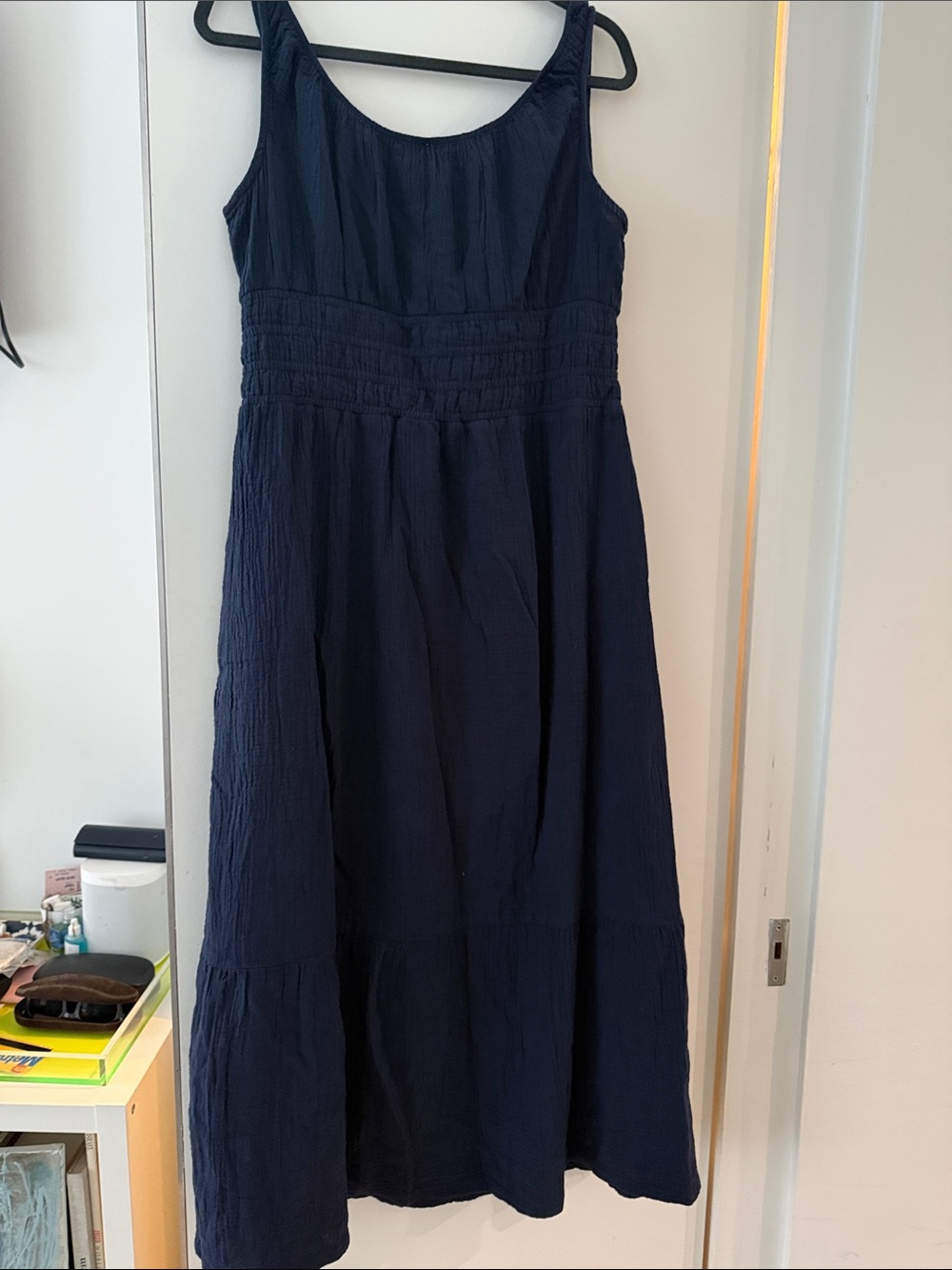Pact Navy Smocked-Waist Maxi Dress - Picture 2 of 4